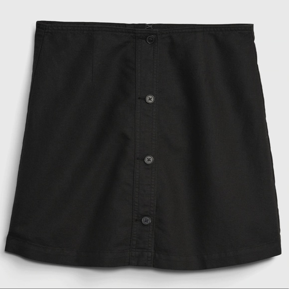 Black Linen-Cotton Mini Skort Gap - 16 - Picture 4 of 12